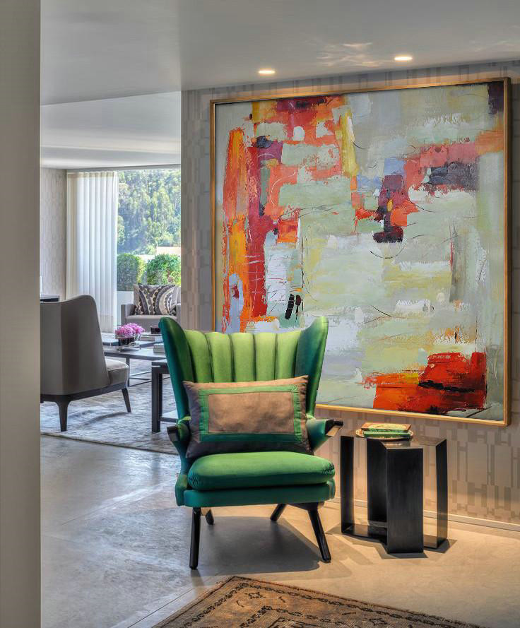 Extra Large Painting,Oversized Contemporary Art,Original Art Acrylic Painting,Red,Orange,Yellow,Green Mint.etc